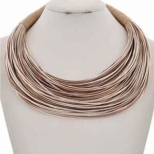 Elegant Rose Gold Multi-Strand Necklace